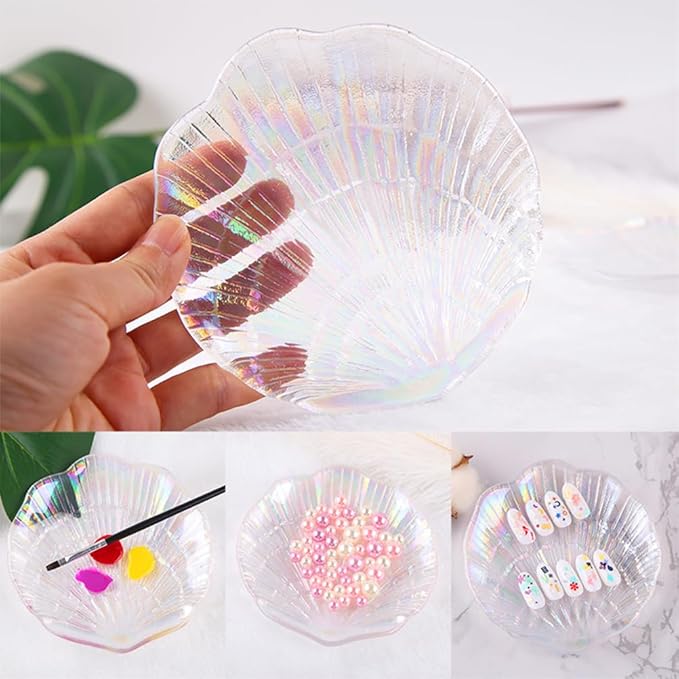 NOLITOY Colorful Nail Art Palette,Shell Nail Art Display Stand for Nail Displays,Nail Art Painting Palette Nail Gel Color Makeup Display Board-VivaGrace Women