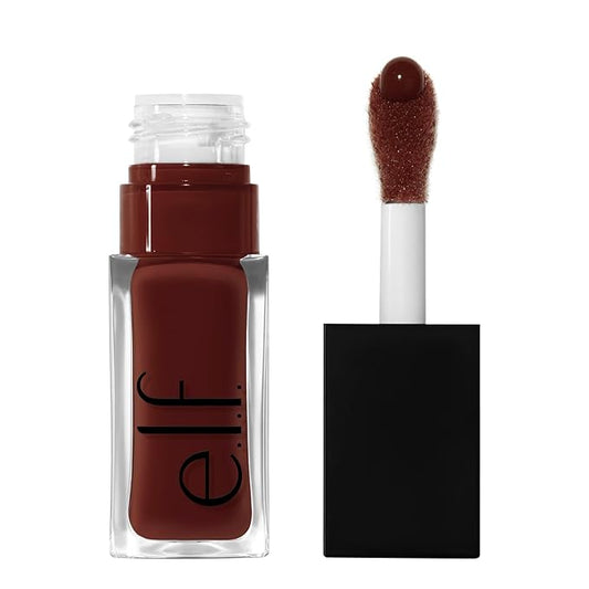 e.l.f. Glow Reviver Lip Oil, Nourishing Tinted Lip Oil For A High-shine Finish, Infused With Jojoba Oil, Vegan & Cruelty-free, Hot As Fudge-VivaGrace Women