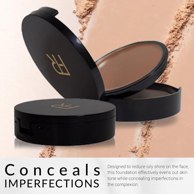 Cream To Powder Foundation by Flori Roberts, Full Coverage for Women of Color or Deeper Skin Tones, Long Lasting Makeup, Matte Finish, Covers Uneven Complexion and Hides Imperfections, 0.30 oz-VivaGrace Women