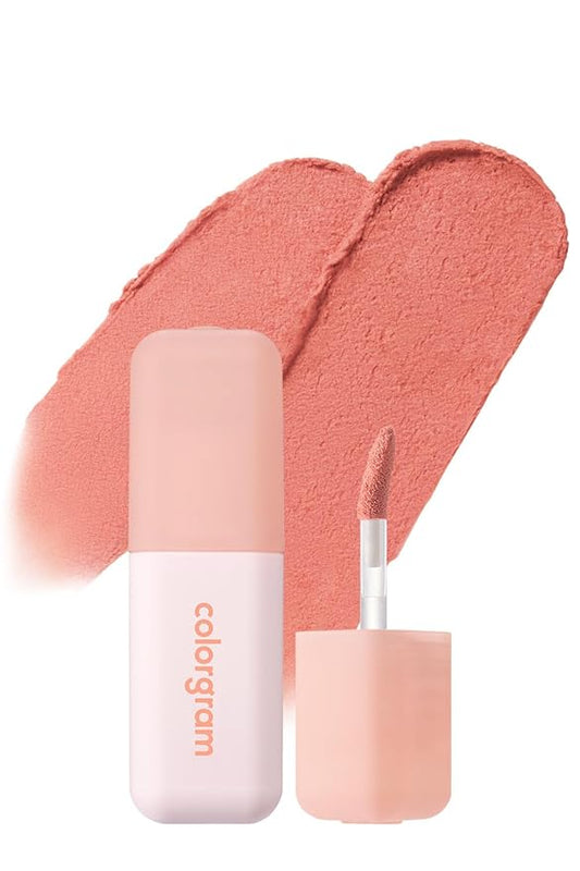 COLORGRAM NUDE BLUR TINT 15 LIGHT APRICOT | Soft Velvet Matte Liquid Lipstick & Cheek Tint | Lightweight Blurring Tint for a Smooth & Airbrushed Finish | Long-Lasting & Non-Sticky Formula-VivaGrace Women