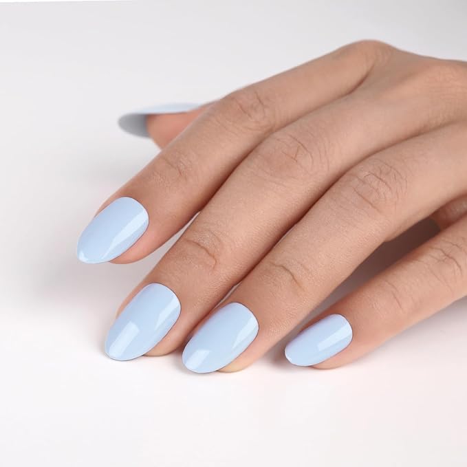 Imtiti Blue Gel Nail Polish, Light Blue Color Gel Polish UV/LED Soak Off for Manicure Salon or DIY Nail Art at Home - Gift for Girl Women, 0.5 Fl Oz