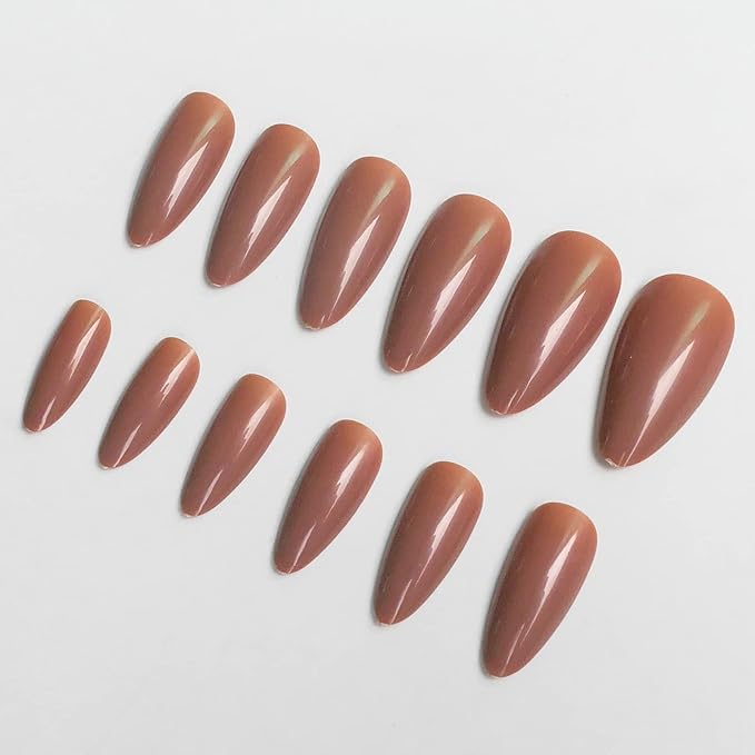 LoveOurHome 240pc Almond Press on Nails Medium Stiletto Colored Fake Fingernails Full Cover False Artificial Nail Tips Manicure Decor with Tabs for Women Girls