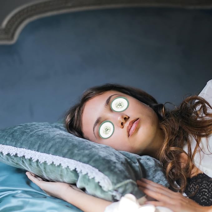 Mobestech Cucumber Eye Pads 100 Pads Non-woven Eye Soothing Spa Cooling Eye Patches with Fruit Vegetable Extracts for Eyes Reduce Dark Circles-VivaGrace Women