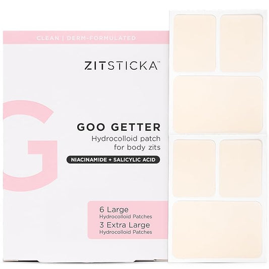 ZitSticka Pimple Patches | Face & Body | Hydrocolloid Patches | Cover Zits & Blemishes | Acne Patches or Zit Spot Stickers | Body Blemish Patch | GOO GETTER BODY PATCH | Pack of 9-VivaGrace Women