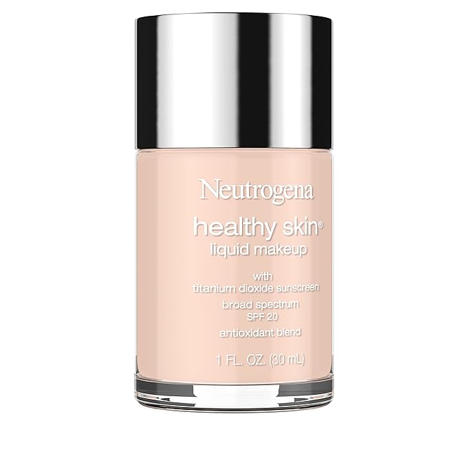 Neutrogena Healthy Skin Liquid Makeup Foundation with Broad Spectrum SPF 20 Sunscreen, Medium Coverage Foundation with Nourishing Pro-Vitamin B5, Natural Ivory 20, 1 fl. oz-VivaGrace Women