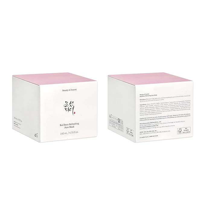Beauty of Joseon Red Bean Pore Refreshing Mask Mud Cream Hydrating Wash Off Pack, Pore Cleansing Exfoliator, Korean Skin Care for Men and Women 140ml, 4.73 fl.oz-VivaGrace Women