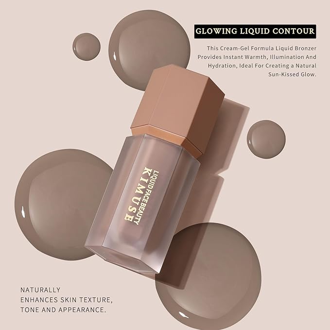 KIMUSE Soft Liquid Contour Stick, Glow Liquid Cream Bronzer, Weightless, Long-Wearing, Smudge Proof, Natural-Looking, Blendable, Bronzer Makeup-VivaGrace Women
