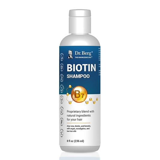 Dr. Berg Biotin Shampoo for Men & Women (Improved High-Performance Formula) - Independently Tested & Certified Paraben- Sulfate- & Silicone-Free - Infused w/Biotin, Argan Oil & Botanicals - 8 Fl oz-VivaGrace Women