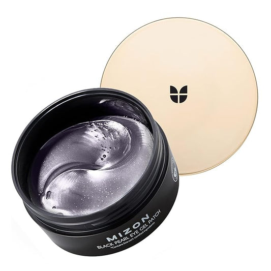 MIZON Pearl Eye Gel Patch Masks, Eye Treatment Mask Reduces Wrinkles and Puffiness, Dark Circles treatment, Hydrogel Eye Patches (Black Pearl)-VivaGrace Women