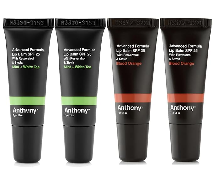 Anthony 25 SPF Lip Balm with Sunscreen for Lips – Contains Green Tea Extract, Shea Butter & Vitamin E – Moisturizing Repair Care Treatment for Chapped & Dry Lips 4-Pack-VivaGrace Women