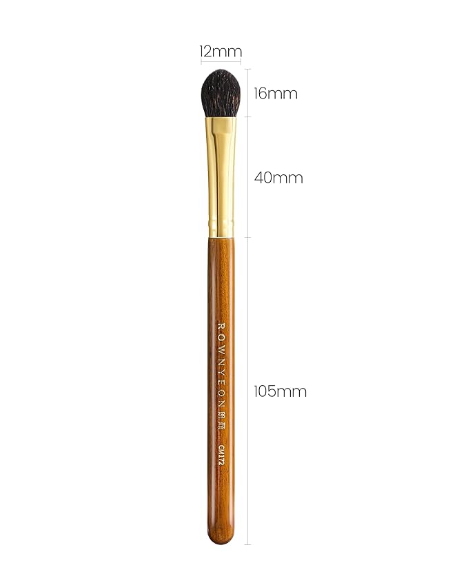 Desert Oak Series Almond Blending Brush - Squirrel & Goat Hair (30/70) for Gentle Powder Application, Bubinga Handle & Brass Ferrule (CM 172)-VivaGrace Women