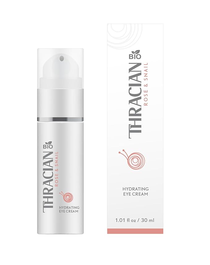 Thracian Bio Rose & Snail Hydrating Eye Cream for Dark Circles, Eye Bags and Puffiness with Bulgarian Bio Rosa Damascena Oil, Hyaluronic Acid and Pearl Powder, 30 ml/1.01 Fl Oz-VivaGrace Women