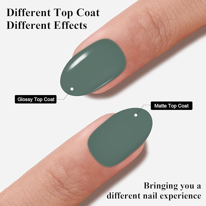 Imtiti Gel Nail Polish, 1 Pcs 15ml Eucalyptus Green Color Gel Polish Soak Off Nail Art Manicure Salon DIY Nail Lamp Gel Nail Design Decoration at Home Gift for Women, 0.5 Fluid Ounces