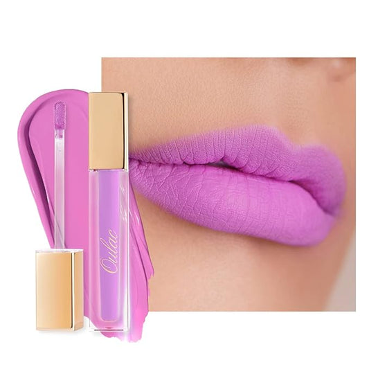 Oulac Matte Liquid Pinky Purple Lipstick for Women, Light Pink Lipstick Long Lasting Waterproof Lip Stain, No Transfer, Creamy High Pigmented Formula with Rose Oil, Vegan & Cruelty-Free, M14-VivaGrace Women