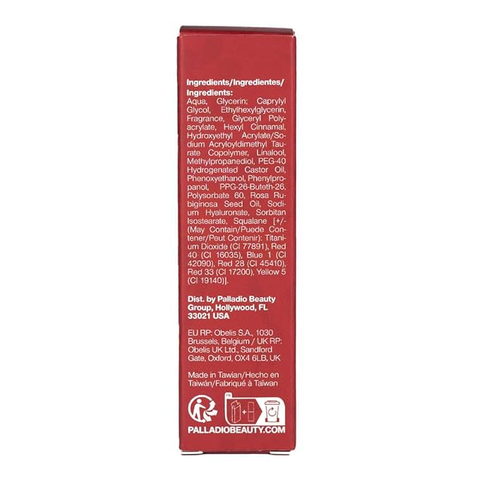 Palladio Jelly Tint, Liquid Stain for Cheeks & Lips, Vivid Color Lip Stain, Lightweight Non-Sticky and Transfer-proof, Natural Finish Makeup, Cherry Rose-VivaGrace Women