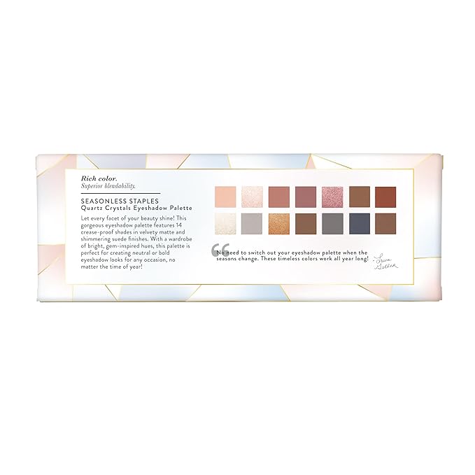 LAURA GELLER NEW YORK Seasonless Staples Quartz Crystals 14 Pressed Multi-Finish Shimmer and Matte Eyeshadow Palette-VivaGrace Women