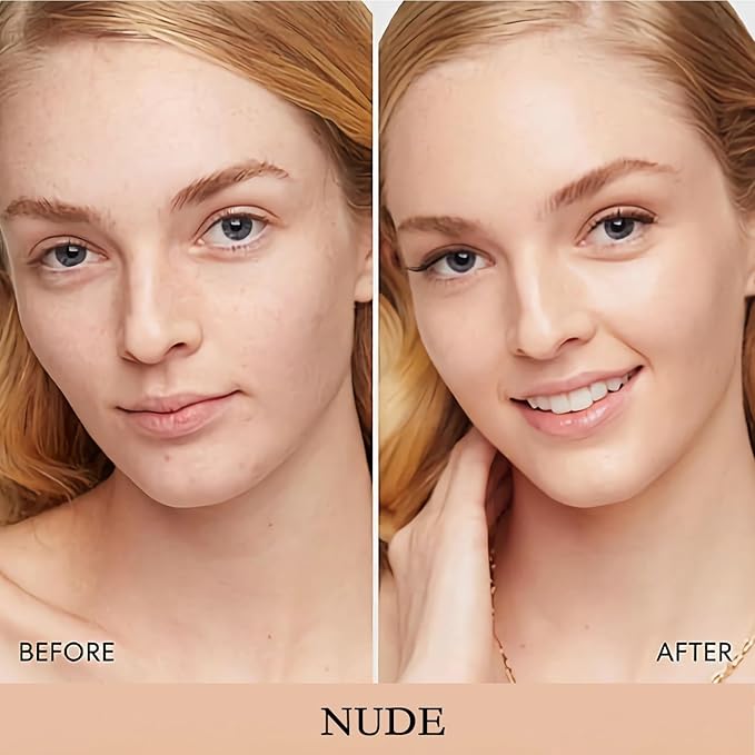 Air Cushion CC Cream Mushroom Head Cushion Foundation, BB Cream Face Makeup for Mature Skin Moisturizing Concealer Brighten Long-Lasting, Even Skin Tone for All Skin Types (Nude)-VivaGrace Women