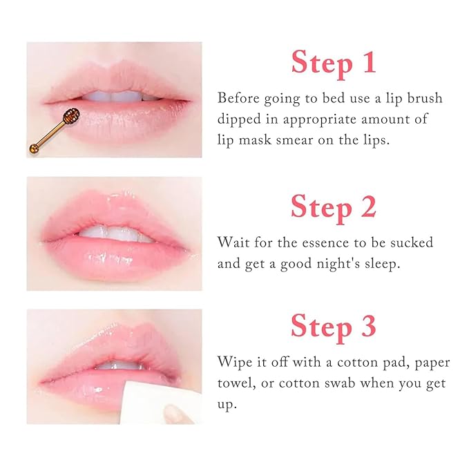 Bee Lip Balm Honey Pot, Honey & Strawberry & Watermelon&Lime Lip Mask Overnight Moisturizing Lip Sleep Mask with Stick Hydrating & Prevention Dry and Cracked Lip Scrubs Exfoliator-VivaGrace Women