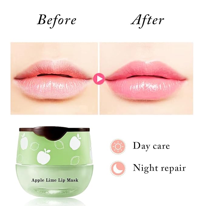 1PCS Bee Lip Balm Honey Lip Balm,Exfoliating Honey Pot Lip Balm Sleeping Lip Mask with Brush, Hydrating & Prevention Dry and Cracked, Lip Scrubs Exfoliator & Moisturizer-VivaGrace Women