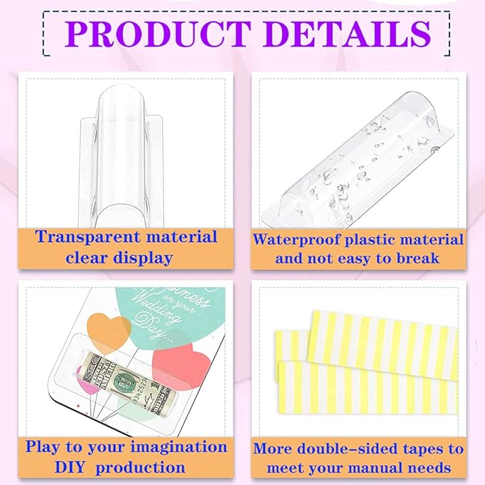 WESAPPINC Clear Chapstick Pouch Plastic Lip Balm Pouches for Gift Cards & Money Cards,Lip Balm Plastic Cover with Adhesive (60PACK)-VivaGrace Women