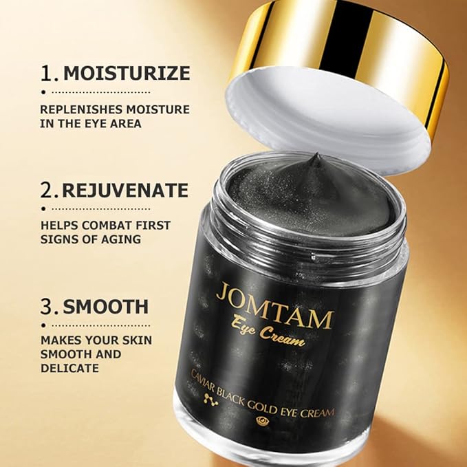 Caviar Black Gold Moisturizing Eye Cream Skin Rejuvenation Dark Circles Smoothing Wrinkles 60g 2.12oz-VivaGrace Women