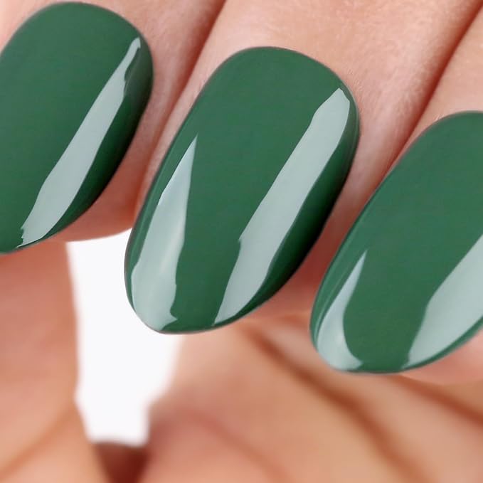 Imtiti Gel Nail Polish, 1 Pcs 15ml Dark Green Color Gel Polish Soak Off Nail Art Manicure Salon DIY Nail Lamp Gel Nail Design Decoration at Home Gift for Women, 0.5 Fluid Ounces