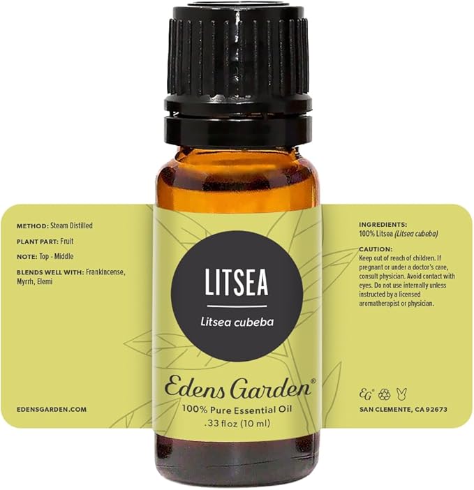Edens Garden Litsea Essential Oil- 100% Pure Premium Grade, Undiluted, Natural, Therapeutic, Aromatherapy, The Best for Diffuser, Candle, Laundry, Humidifiers 10 ml (.33 fl oz)-VivaGrace Women