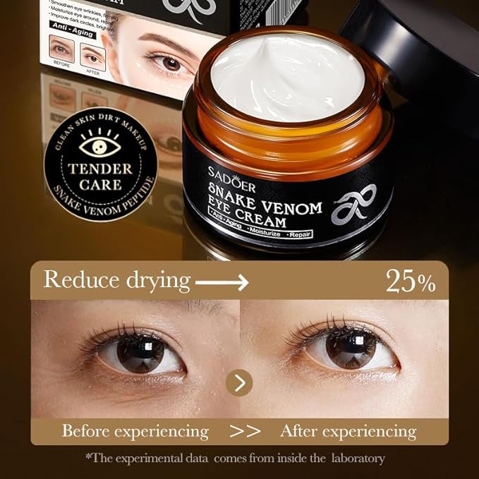 Retinol Snake Venom Peptide Eye Cream, Firming Eye Cream, Anti Ageing Eye Cream, Under Eye Cream For Puffiness and Bags Reduces Fine Lines-VivaGrace Women