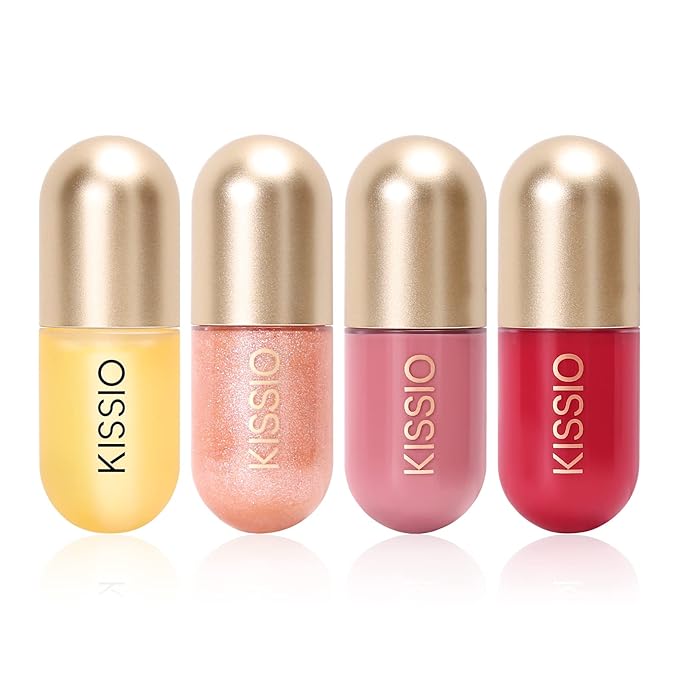 KISSIO Lip Plumper,Color Lip Plumper Gloss,Lip Enhancer,Plant Extracts Plumping Lip Serum,Moisturizing Lip Gloss for Fuller Lips and Hydrated Beauty Lips 5.5ml (02 Fig tea)-VivaGrace Women