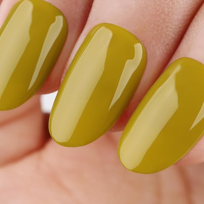 Imtiti Gel Nail Polish, Mustard Yellow Gel Polish, Autumn Gel Polish, 0.5 fl oz