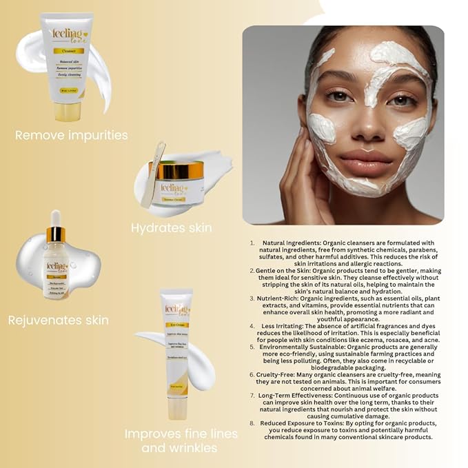 Introducing our exclusive Skincare Set: Cleanser, Serum, Essence Cream, and Eye Cream - Experience the Ultimate 4-Step Natural Beauty Routine for Achieving Radiant, Glowing Skin.-VivaGrace Women