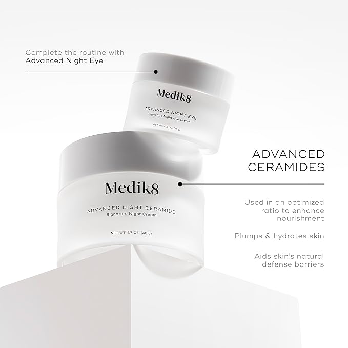 Medik8 Advanced Night Ceramide - Signature Anti Aging Night Cream for Face - Face Moisturizer with Skin Tightening Ceramides and Antioxidants - 1.7 oz-VivaGrace Women