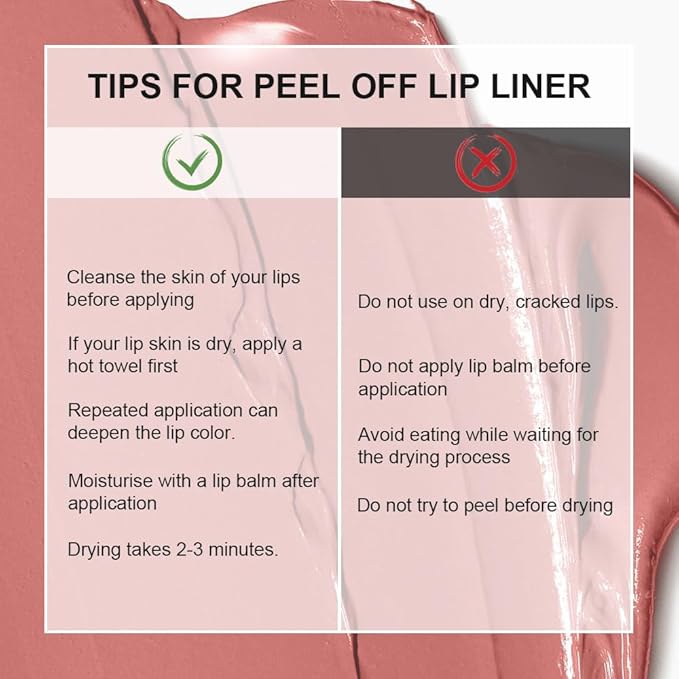 3 Colors Peel Off Lip Liner Stain Kit, Long Wear Matte Lip Tint Stain Set with Tweezer for Women, Waterproof Transfer Proof Highly Pigmented Peel Off Liquid Lipstick for All Skin Types (#1,2,3)-VivaGrace Women