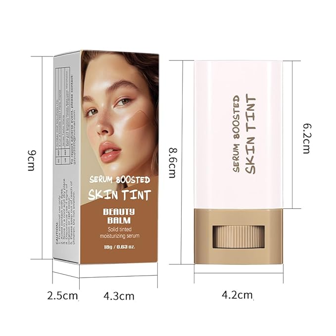 Foundation Stick Beauty Balm Serum Boosted Skin Tint,Skin Tint Foundation,Solid Tinted Moisturizing Serum Balm,Long-Lasting Moisturizing Flawless Face Makeup for Women (#04,18 g)