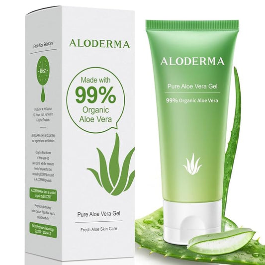 Aloderma 99% Organic Aloe Vera Gel for Face Made within 12 Hours of Harvest - Natural Hydrating Pure Aloe Vera for Soothing Skincare - Moisturizing Aloe Gel for Skin, Face, & Sensitive Skin, 4.02 oz-VivaGrace Women