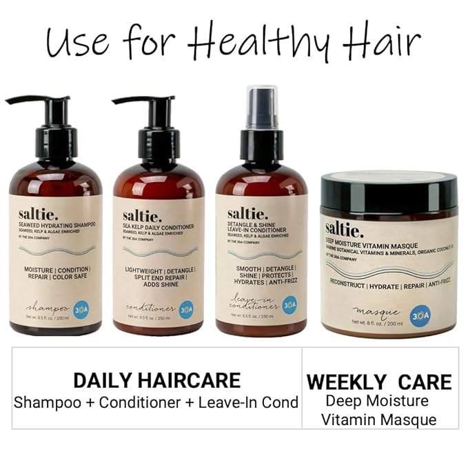 Leave-In Conditioner, 8.5 fl. Oz/250ml - Seaweed, Kelp & Algae Enriched Detangle & Shine Hair Treatment -Ideal For Frizzy and All Hair Type , Protects Scalp-VivaGrace Women