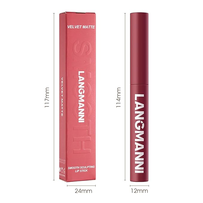 Jolilab 2Pcs Velvet Matte Lipstick Nude Matte Soft Dark Color Stick High Pigmented Long-Lasting Waterproof Lip Stick Lip Balm Beauty Cosmetics Gift for Girls and Women(03#+04#-VivaGrace Women