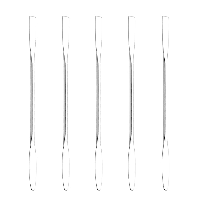5Pcs Makeup Spatula tool metal Set Professional Beauty Stainless Steel Cosmetics Mixer Long Metal Spatula Depotting Mixing Tool (#1)-VivaGrace Women
