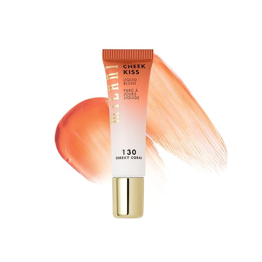 Milani Cheek Kiss Liquid Blush Makeup - Blendable & Buildable Cheek Blush, Lightweight Liquid Blusher and Cheek Color (Cheeky Coral)-VivaGrace Women