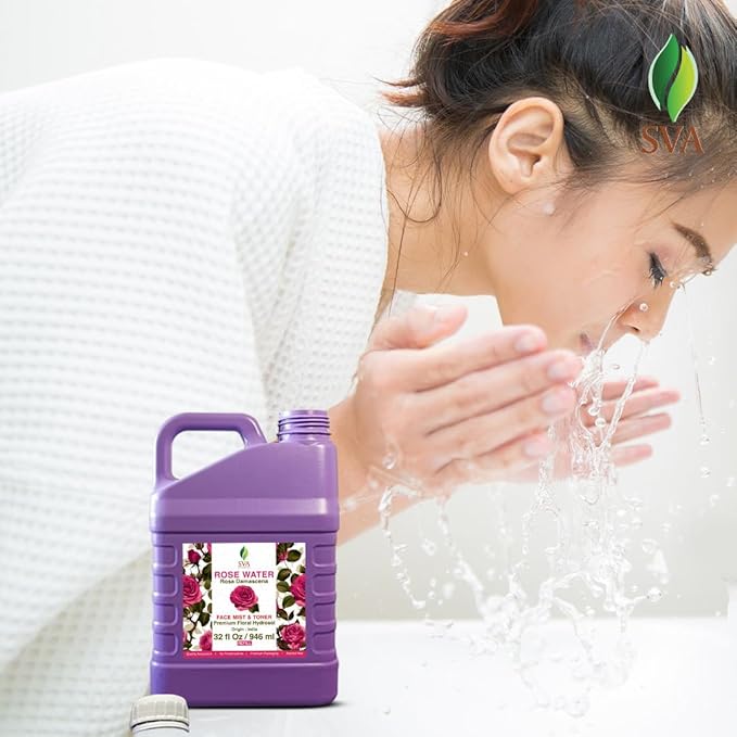 SVA Rose Water - 32 Fl oz - Refreshing Rose Water Spray for Skin Care, Skin Hydration, Bath, Soaps, Haircare & Aromatherapy-VivaGrace Women