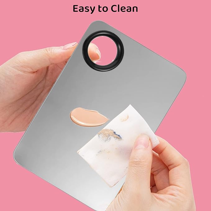 Makeup Mixing Palette, KissDate Korean Spatula Makeup Palette with Foundation Spatula, Stocking Stuffers Christmas Gifts for Women Stainless Steel Picasso Makeup Spatula Mixing Tray Makeup Mixer-VivaGrace Women