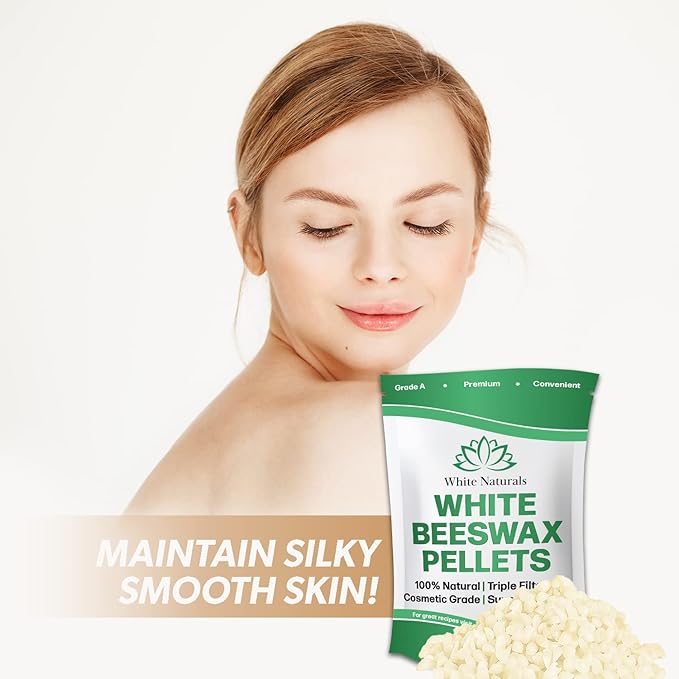 Bulk White Beeswax Pellets 5lb, Pure, Natural, Cosmetic Grade, Organic, Bees Wax Pastilles, Triple Filtered, Great For Candle Making, Soap, Food Wrap, DIY Projects Lip Balms, Lotions, and More!-VivaGrace Women