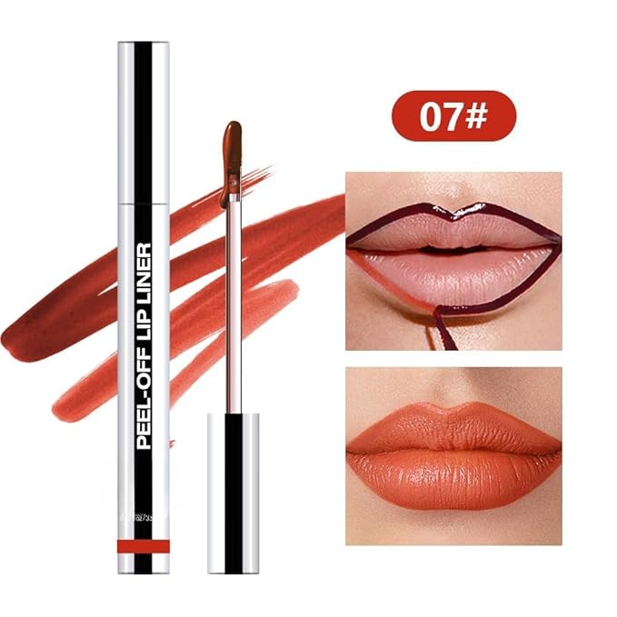 Longwear Peel-off Lip Stain Marker Peel Off with Vitamin E - Smudge-Resistant Lip Liner & Base for All Skin Types (07#)-VivaGrace Women