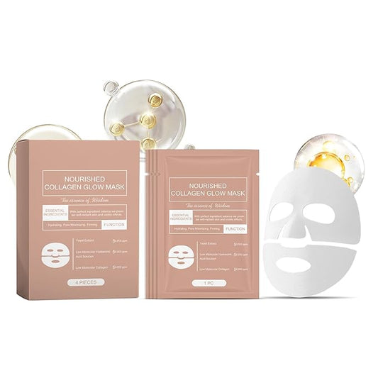 Retinol Collagen Face Mask – Korean Tightening Hydrogel Overnight Mask, Deep Moisturizing & Elasticity Boost, Long-Lasting Hydration & Brightening Skin (Collagen Face Mask)-VivaGrace Women