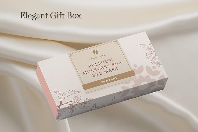 Premium 25 Momme Mulberry Silk Eye Mask for Sleeping (Vanilla Ice)-VivaGrace Women