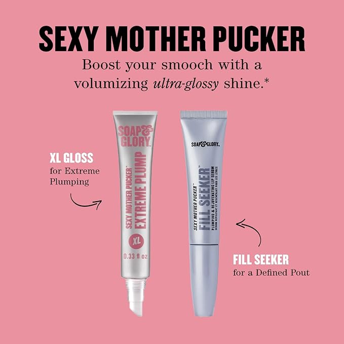 Soap & Glory Sexy Mother Pucker Fill Seeker Lip Plumper Gloss - Plumping Lip Gloss for Smooth & Moisturized Lips - Rejuvenating Lip Serum with Long-Lasting Hydration (0.5 fl oz)-VivaGrace Women