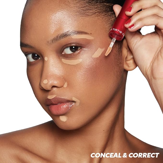 TIRTIR Glide&Hide Blurring Concealer - Creamy texture, Conceals dark circles and wrinkles, Dual formula (liquid tip & balm stick), Long-lasting wear, Korean Makeup, #8.7N, 0.28 Oz-VivaGrace Women