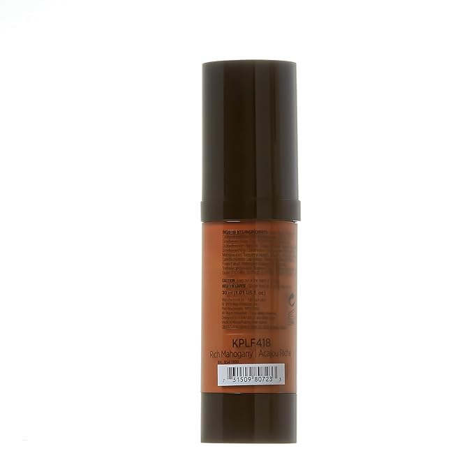 Kiss New York Professional Liquid Foundation - Lightweight and Hydrating Formula, Natural Finish, Control Shine, Cover Pores, Medium to Full Coverage, Green Tea Extract (Rich Mahogany)-VivaGrace Women