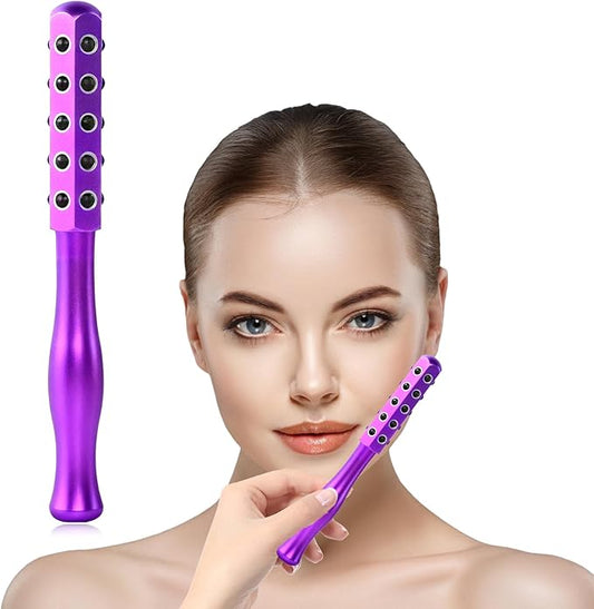 2025 Beauty Roller – Germanium Stone Face Sculpting Tool, Uplift Facial Massaging Beauty Tool, Firming Massage Wand for Skin Tightening, Portable Cooling & Sculpting (Purple)-VivaGrace Women