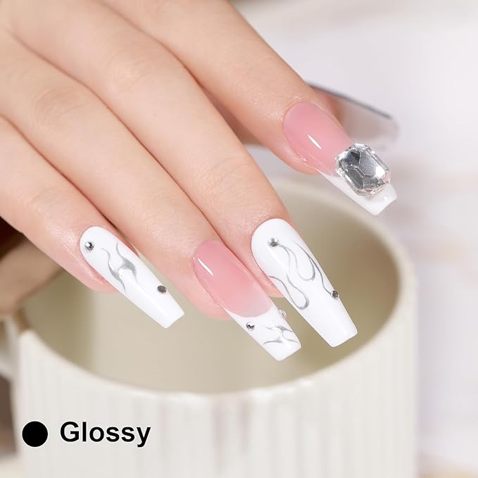 L'UGX Gel Nail Polish White Christmas 15ML Soak Off UV French Tip Gel Colors for Nails Art DIY Manicure & Pedicure at Home Salon Holiday Gifts for Women LGS-701